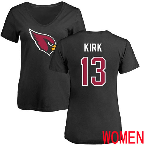 Arizona Cardinals Black Women Christian Kirk Name And Number Logo NFL Football #13 T Shirt->nfl t-shirts->Sports Accessory